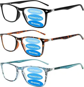 3-Pack Progressive Multifocal Blue Light Blocking Reading Glasses Unisex design spring hinges Stylish  full-rim frames for versatile styling Comfortable Premium blue light blocking lenses Ideal for daily commuting,reading Great for making holiday gifts.