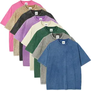 Men's Cotton T-Shirts Oversized Unisex Short Sleeves Casual Loose Wash Solid Basic Tee Tops