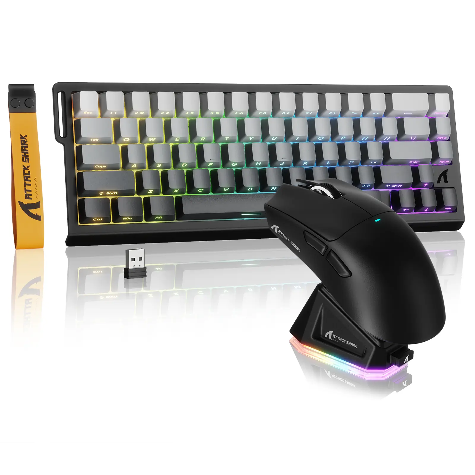 ATTACK SHARK X11 & X68 PRO HE Tri-Mode Wireless Modern Keyboard & Mouse Combo for Gamers - 22000 DPI PAW3311 Sensor Lightweight Design, Rapid Trigger Hall Effect Magnetic Switch, 8000 RGB Lighting, Dual Commands Support, Long-Lasting Performance