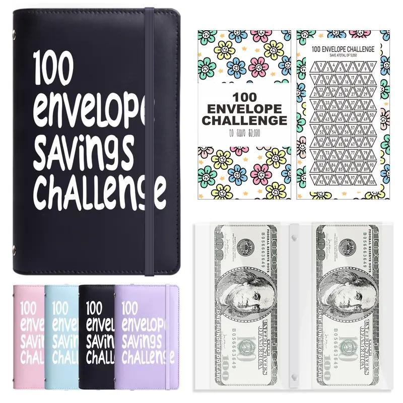 100 Envelope Saving Challenged Binder, Budget Binder, Saving Challenge Book, Saving Challenge Notebook, Money Organizer, Budget Planner Book for Budgeting,Birthday Gifts Income Tracker
