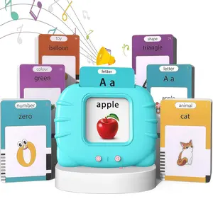 KIDGENIUS Bilingual Talking Flashcard Reader,112 Cards 224 Words 8 Themes,EN-SP Parent-Child Interactive Learning Toy Ages 1-6,Perfect Birthday Gift