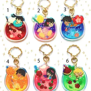 OMORI charms OMORI keychains beach set | Aubrey charm, Kel charm, Hero charm, Mari charm, Basil charm | 2.5" rainbow acrylic & double sided