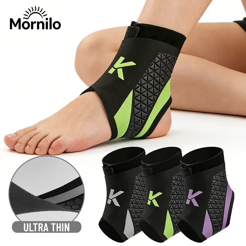 Adjustable Ankle Brace Support for Men & Women, Compression Sports Sleeve with Elastic Strap, Breathable Non-Slip Stabilizer for Running, Basketball Recovery & Protection