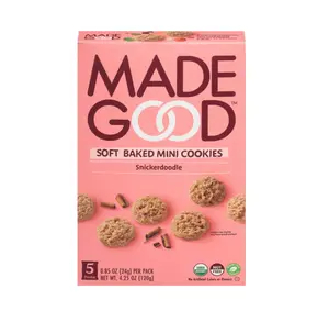 MadeGood Snickerdoodle Soft Baked Cookies, Organic Snacks, 0.85oz Each