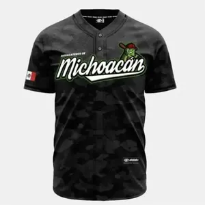 (CAMO/BLACK) Michoacán Baseball Jersey, Mexico Jersey for Men Women Youth And Kids, Mexico Baseball Shirt, Hiphop Jersey, All-Over Print Baseball Jersey