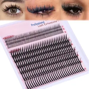 Lash Clusters with Spikes Ultra Long 12-22mm Lash Spikes 7-9mm Bottom Lashes Supply Cluster Eyelash Extensions For Pros Multi-Eye Lashes Styles DIY Eyelashes for Manga/Spiky/Mega Look