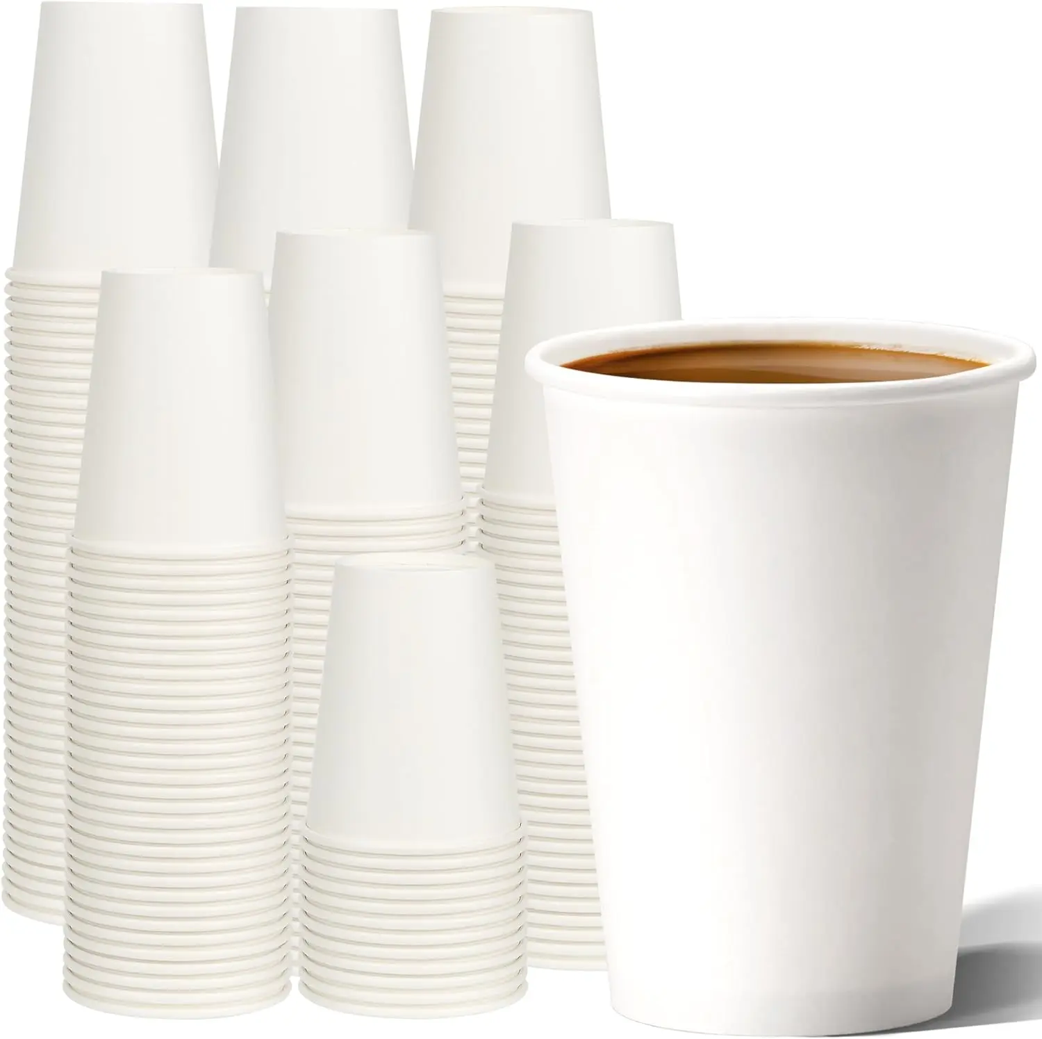 Disposable Paper Cups 12 oz [100 Pack] White Coffee Cups Hot 12 oz Paper  Cups with Thickened Design for Cafes Bistros No Leakage Durable Eco  Friendly - TikTok Shop