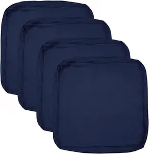 Patio Cushion Covers 22x20x4, Water Resistant Outdoor Cushion Covers Replacement, 4 Pack Patio Cushion Seat Covers for Sectional Sofa, Chair, Outdoor Wicker Patio Sofa, Navy Heather