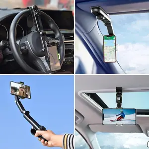 Car Phone Holder - 1080 Multifunction Sun Visor Universal 360 Rotating Cell Phone Mobile Mount for Vehicle Rear View Mirror DUTRIEUX