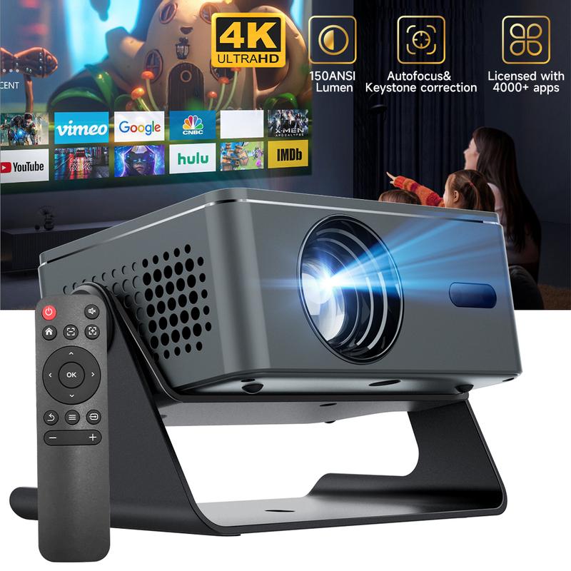 Portable Projector, 2.4/5G WiFi Smart Projector, 360° 4K HD LED , BT 5.2, 200 Inch Screen,Built-in speaker, Home Video Projector