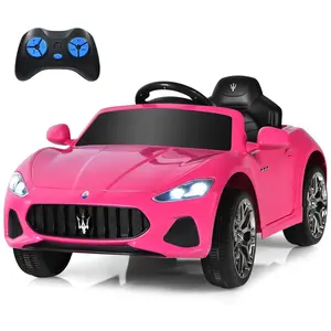Costway Ride on Car, 12V Battery Powered Electric Car with Parent Remote Control & Manual Modes, Horn, Lights, MP3, Kids Car Toy Maserati Car for Boys Girls Toddlers Gift