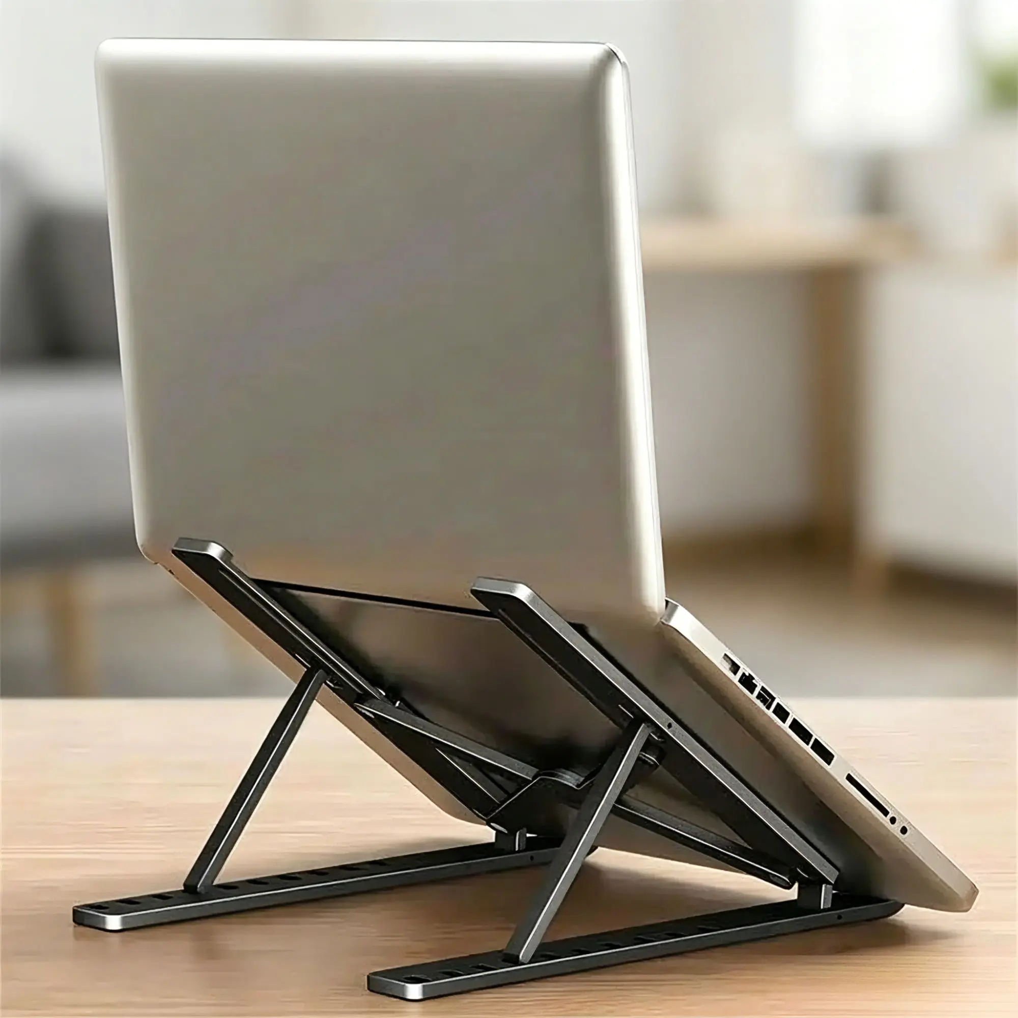Humwam Adjustable Plastic Laptop Stand - Heat Dissipation, Foldable Lightweight Laptop Mount, Universal Compatible Perfect Angle Stands & Trays, Removable Portable for Travel Users & Office, Fits Various Notebook Sizes #BackToSchool #SchoolEssentials, Des