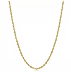 18k Gold-Plated Rope Chain Necklace for Men, Affordable Trendy Gold Plated Necklace with Multi-Angle Reflective Shine, Gift for Fashion Lovers