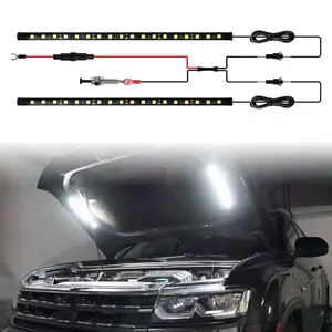 1set LED Car Under Hood Work Inspection Light Kit Waterproof 12V White LED Lighting Lights Bar Car Hood Lights Fits Any Vehicle