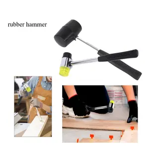 2 Piece Rubber Hammer Set, Rubber Mallet, Dual-Sided Small Hammers with Fiberglass Handles, Ideal for Camping, Tile Work, Tent Stakes, Woodworking & Flooring