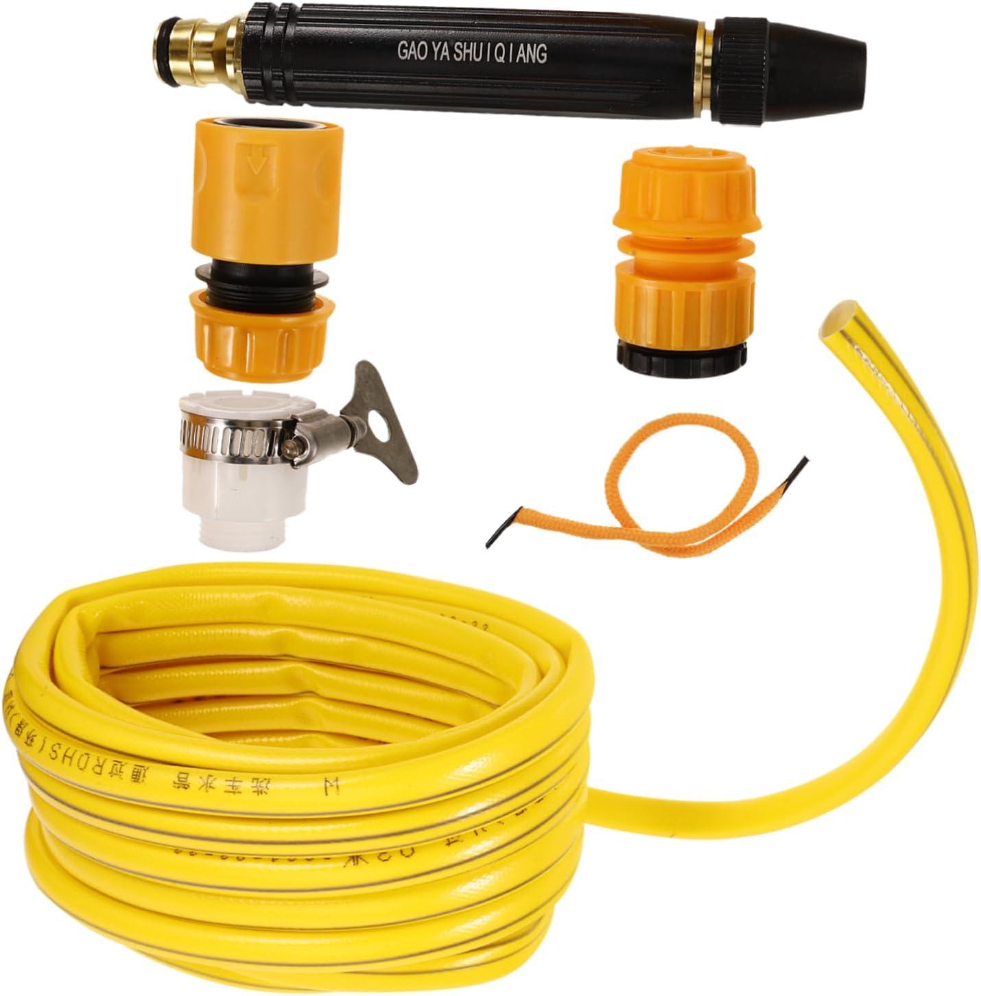 This new home garden car wash water gun nozzle offers 3 modes and is suitable for outdoor high-pressure watering of flowers, vegetables, and car washing. It includes a hose.