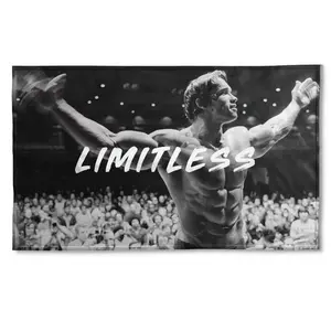 The Governator Poster SCHWARTZ'S Limitless Flag Tapestry | Gym Motivation Fitness Poster | Durable Cool Tapestry | Man Cave Wall Decor for College Dorm Room