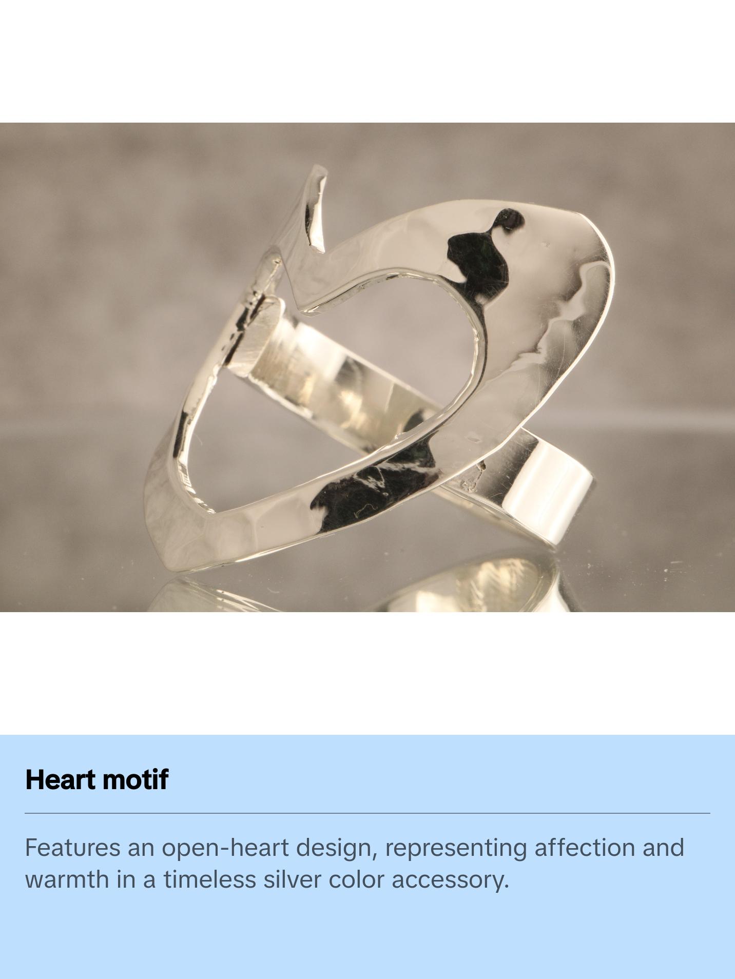 Heartfelt Embrace - 7.5 Grams Of 925 Silver Heart Ring Heartfelt Embrace - 7.5 Grams Of 925 Silver Heart Ring