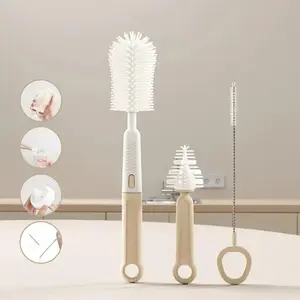 Baby Silicone Bottle Brush Set, Baby Pacifier Cleaning Tool, Straw Cleaner, Cup Mouth Brush, Complete Cleaning Kit for Babies