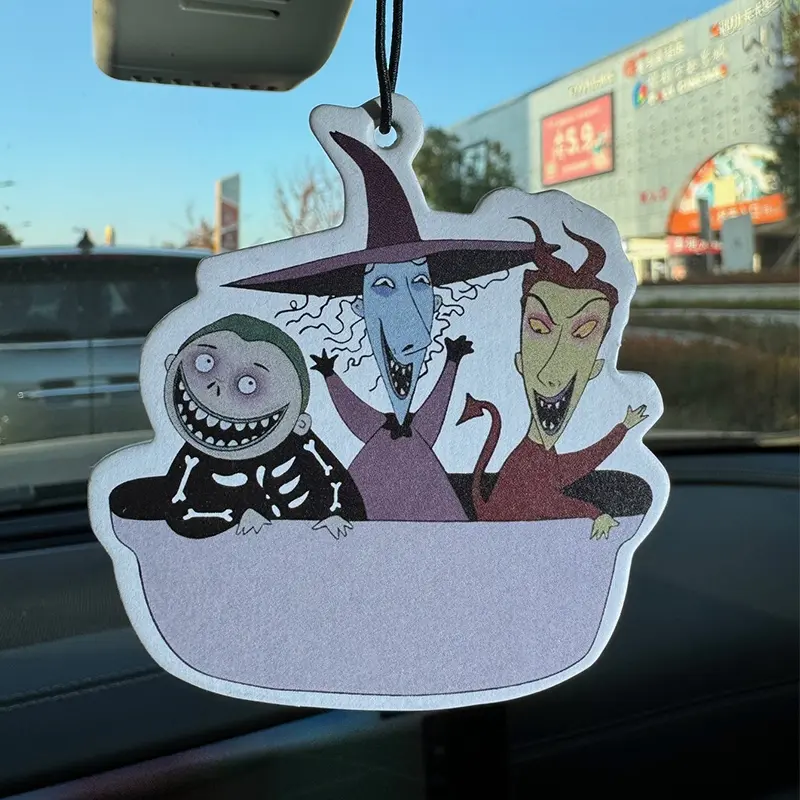 Cartoon Skull Halloween Car Air Freshener, Dual-Use Rearview Mirror Clip, Natural Fragrance, Long-Lasting 90 Days, Alcohol-Free, Unisex Gift