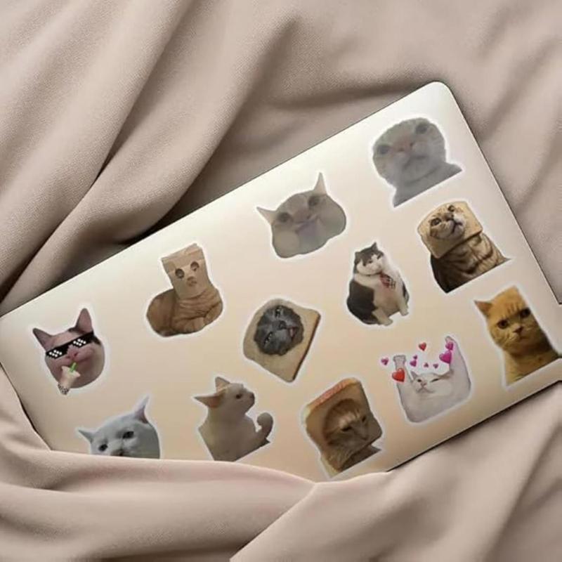 150 Cat Stickers,Funny Cat Meme, Kawaii for Adults,Waterproof Vinyl Stickers for Laptop Phone Guitar Water Bottles Luggage Aesthetic Birthday Durable Leather