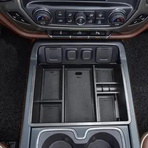 Center Console Organizer Tray Compatible with 2014-2018 Chevy Silverado/GMC Sierra 1500 Accessories 2015-2019 Silverado/Sierra 2500HD/3500HD Compartment Storage,Full Console w/Bucket Seat ONLY