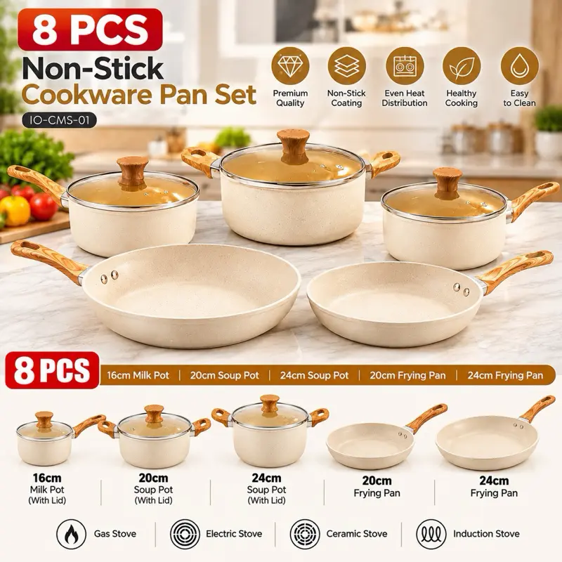 Pot & pan white set