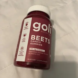 Product Review of Goli Beets Cardio Gummy - Beet Root Extract & 100mg CoQ10, Gluten-Free, Vegan, Non-GMO, and Gelatin-Free. Nature's Great Superfood from C**1
