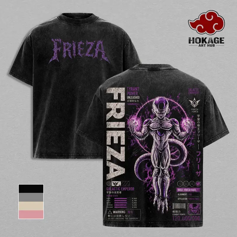 Frieza DBZ T-Shirt, Galactic Emperor DBZ Graphic Tee, Tyrant Power Back Print Vintage 90s Anime Shirt, Graphic Tees Men, Trendy Tshirts, Men's T Shirts, DBZ Streetwear, Unisex Cotton Distressed Tee, Merch For Men