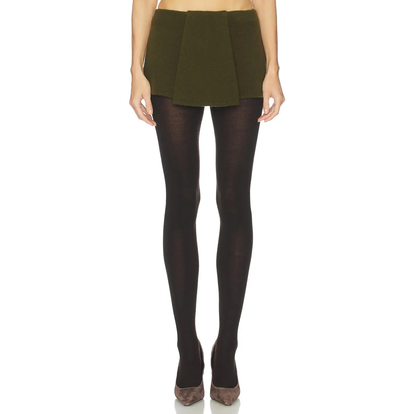 Helsa Josefine Knit Skirt in Olive
