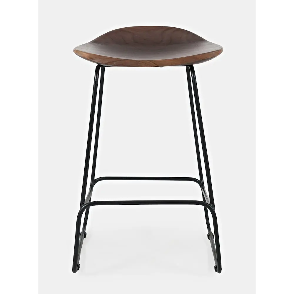 Nature's Edge Solid Acacia Sturdy Counter Height Backless Stools (Set of 2) - Jofran Modern Farmhouse Indoor Dining Chairs, Natural Wood Grain Kitchen Island Seats