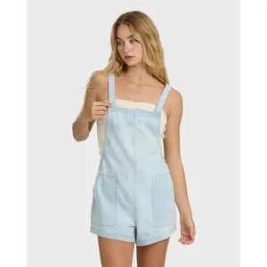 Beach Crush Denim Overalls - Blue Mist