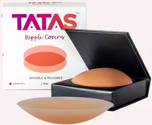 TATAS Reusable Nipple Covers For Women - No Show Adhesive Silicone Nipple Petals - Sticky Nipple Pasties with Travel Box