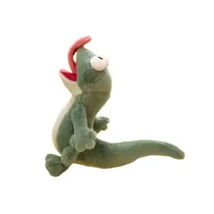 Green Sounding Lizard Abstract Funny Doll Figurine Cuddly Soft Stuffed Animal Decoration Tongue Sticking With Magnetic Attraction Children's Toy Birthday Gift