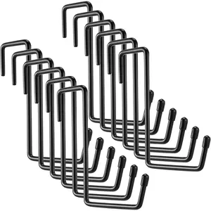 12 Pack Heavy Duty Rafter Hanger Hooks, Vinyl Coated Garage Ladder Hanger, Large S Hook Storage Organizer,  Hooks for Organizing Garden Tools, Ladders, Hoses, Ropes and  Equipment(Black)