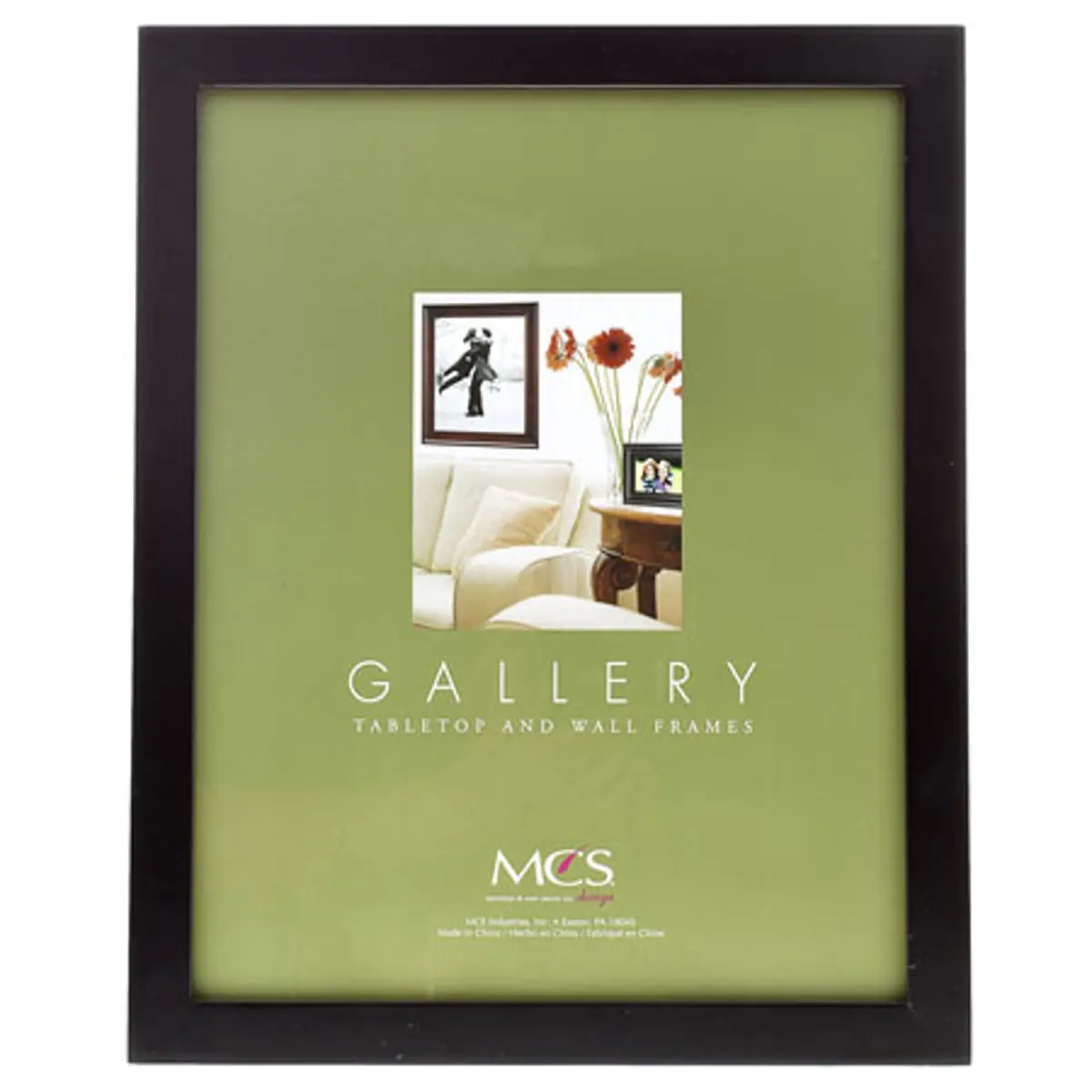 MCS Flat-Top Wooden Rectangular Picture Frame - Simple Look Decor for 11x14" Photograph, Black