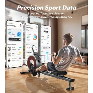 Home Rowing Machine: High Resistance Magnetic Rowing Machine with 16 Silent Resistance Levels, LCD Display, App Compatibility, and Smooth Rowing Experience