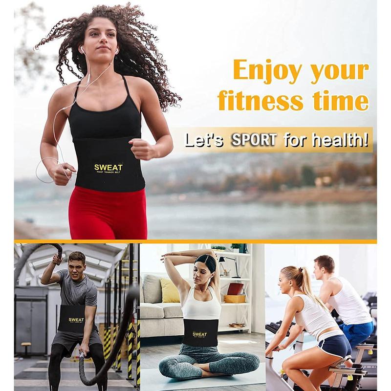 Sauna Sweat Ab Waist Trainer Belt for Women and Men - Sweat Band Waist Trainer Belt for Sports Training Gym Workouts, Men Women Sportswear, Womenswear, Fajas Para Mujer, 3 Adjustable Sizes, 5 Color Choose
