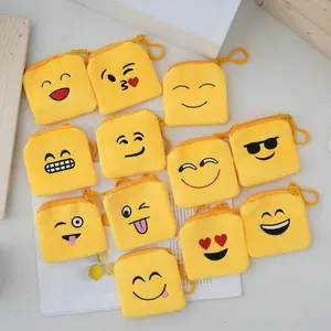 Cute Plush Coin Purse (with Keychain & Zipper) — Unisex, Hand-Washable Small Plush Storage Pouch | Yellow Heart/Pattern Style | Holiday & Party Gift