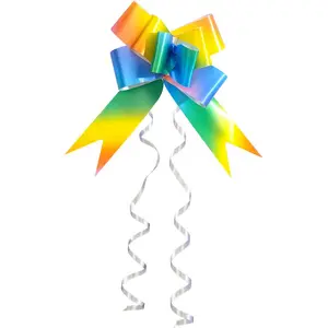 30pcs Christmas Decoration Bow Pulls, Gradient Rainbow Bows, Perfect for Elegant Packaging, Valentine's Day, Mother's Day, Wedding, Birthday, Jewelry Decor