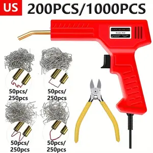 New Handheld Welder Machine Hot Air Gun Plastic Welding Machine Bumper Soldering Iron Repair Kit, Car Maintenance Tool Set, No Battery Included