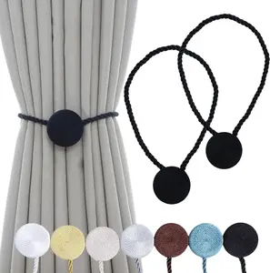 Magnetic Curtain Tiebacks 12Mm Heavy Duty No Drill Holdbacks for Home Office Windows Drapes Black 20" Length Rust Proof Fade Proof Gift Ready Design