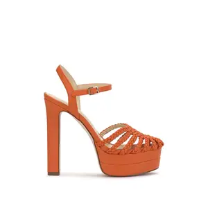 Inaia Braided Platform Sandal in Tangerine