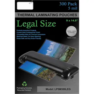 Legal Size Laminating Pouches, 5 Mil, 300 Pack, Holds 8.5 x 14 Inch Projects (9 x 14.5 Inch Pouch Size), Thermal Laminator Compatible Laminating Sheets, Super Clear, Round Corners