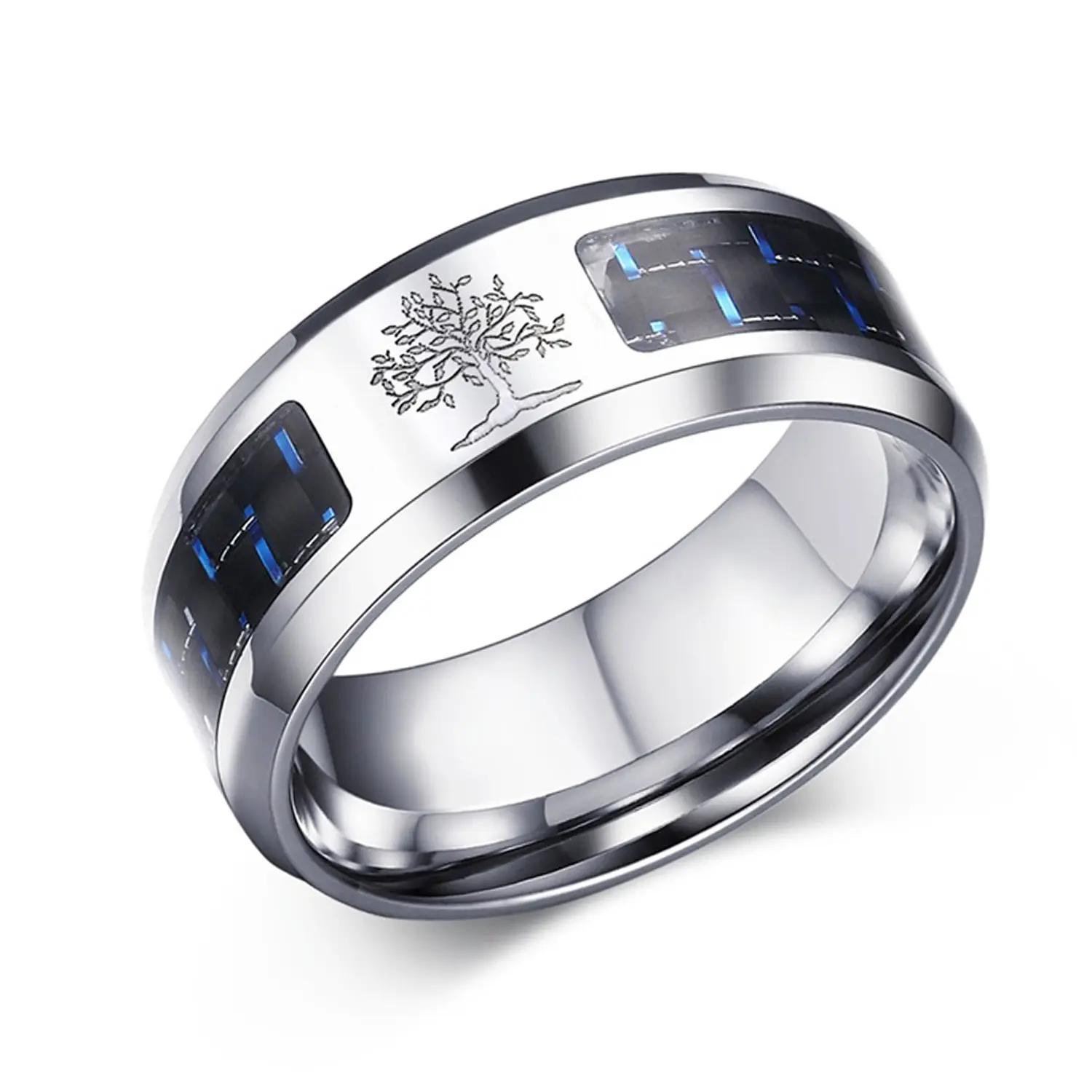 OIDEA Carbon Fiber Masonic Freemason Anti-Rust Steel Men's Ring, Slim Modern Classic Band, Metal Accent Fashion Costume Jewelry Ring, Anti-Rust Steel Rings, Classic Band Rings