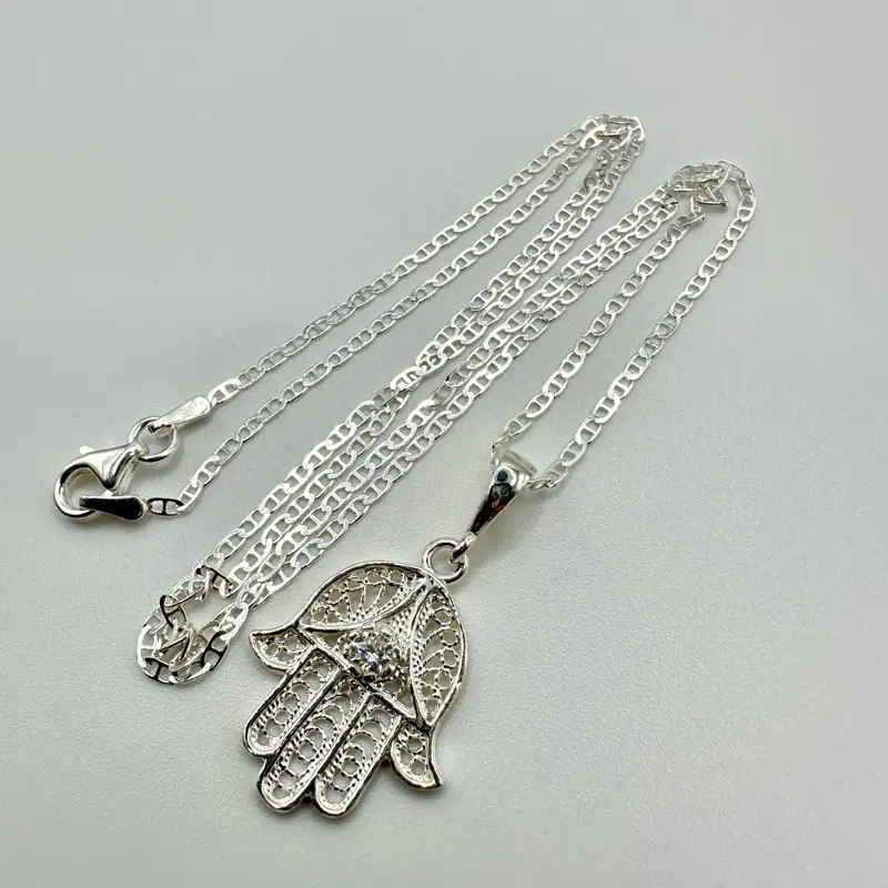 3.-Hamsa Hand of Fatima with Evil Eye with chain