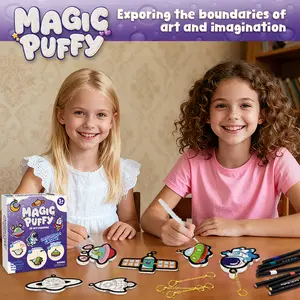 Aqua Puffs — Magical Foam-Textured Painting Kit: DIY Cosmic-Themed 3D Art Set — Birthday Gifts & Party Favors, DIY Crafts, Parent-Child Art Projects, DIY Hanging Ornaments