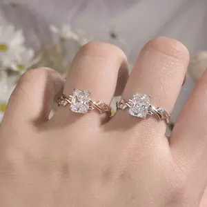 925 sterling silver Mozambique diamond high-end minimalist diamond ring, exquisite engagement ring, women's jewelry accessories, gift box for girlfriends and girlfriends