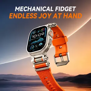 Vmylan Tactical Rubber Band featuring a Built-in Stainless Steel Fidget Ratchet. Rugged Heavy-Duty Replacement Strap for Men. Perfect for Apple Watch Ultra 49mm, Series 10 46mm, 45mm, 44mm, 42mm - Outdoor & Everyday Carry