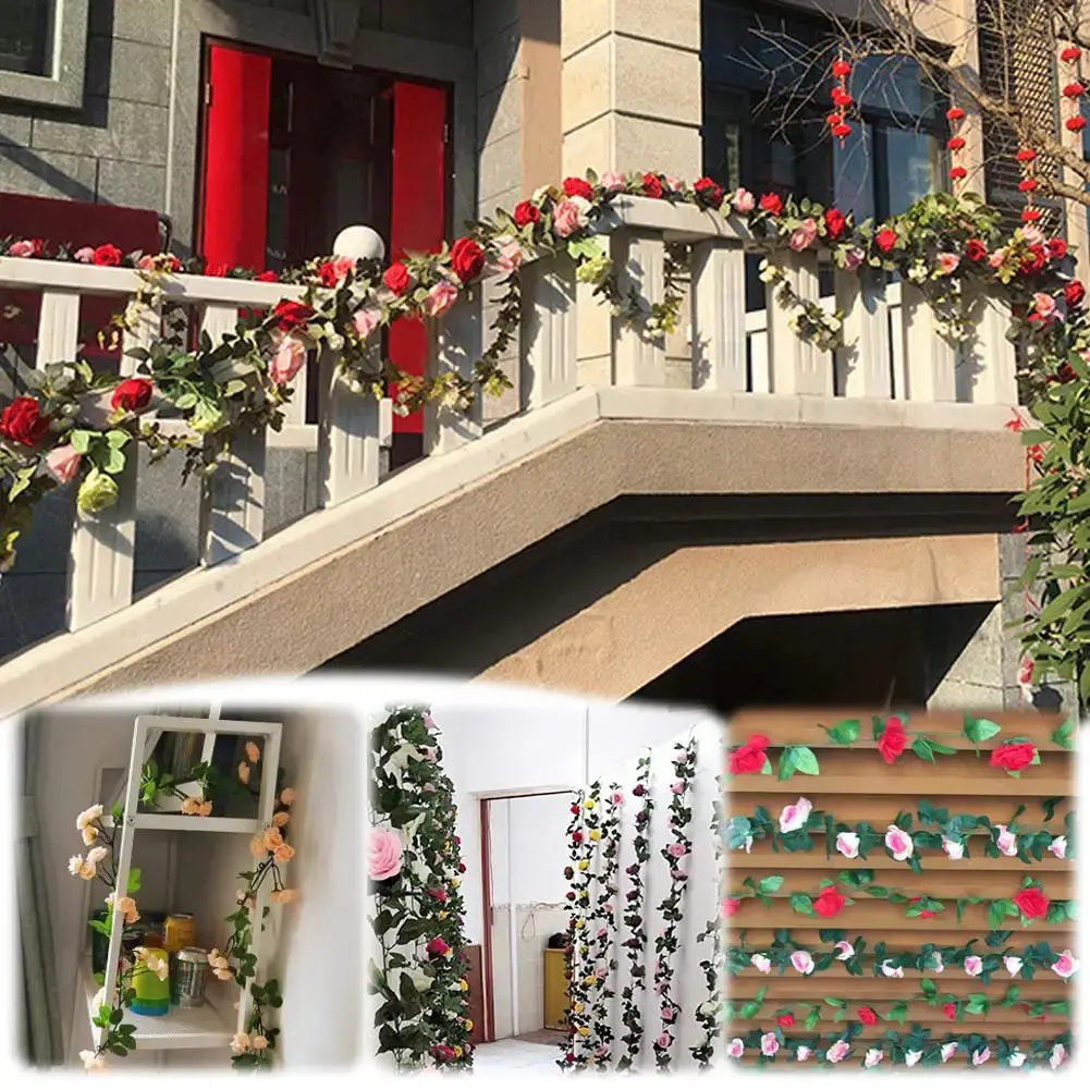 Silk Rose Flower Garland – 2.3M Wedding & Home Décor Vine